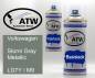 Preview: Volkswagen, Storm Gray Metallic, LG7Y / M9: 400ml Sprühdose + 400ml Klarlack - Set, von ATW Autoteile West.